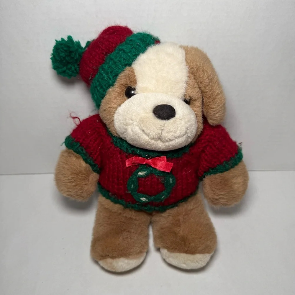 Vintage Christmas Dog Plush